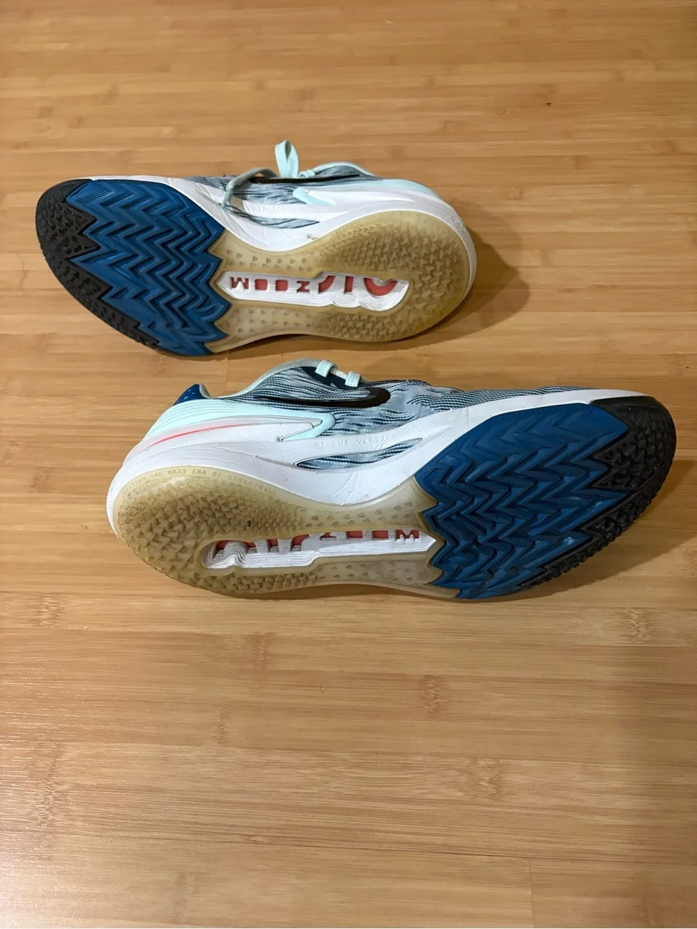 Nike Light Blue and Coral Accent Sneakers